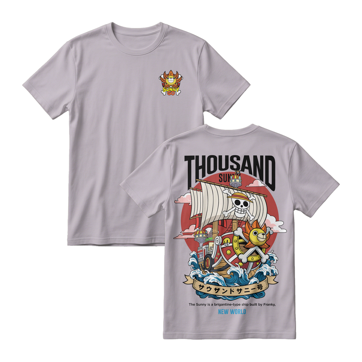 Anime One Piece Thousand Sunny Short Sleeve Tee - RZM016