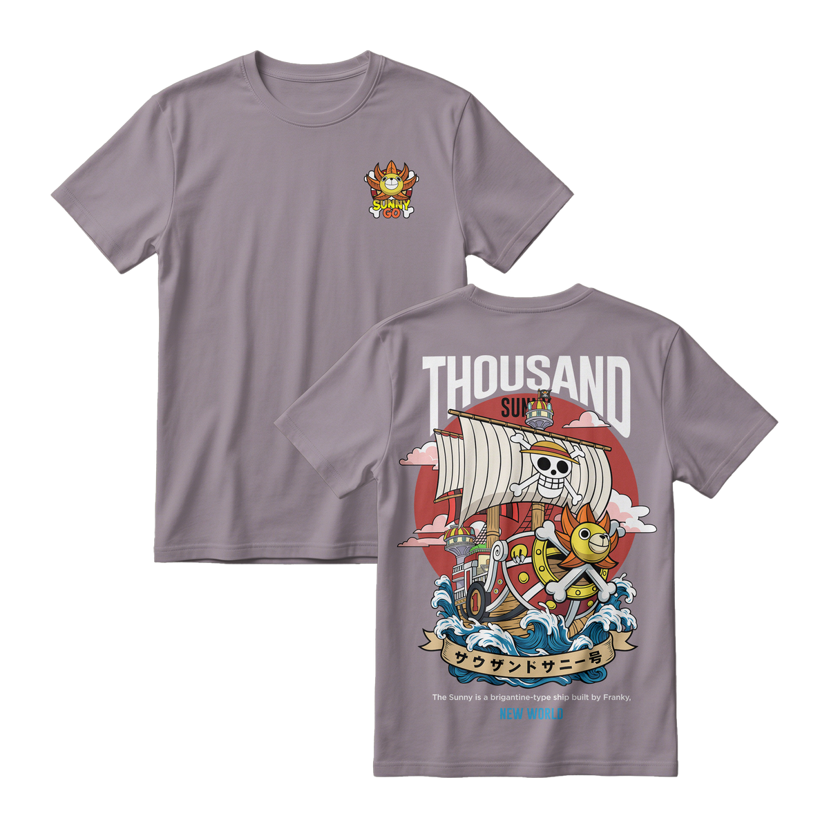 Anime One Piece Thousand Sunny Short Sleeve Tee - RZM016