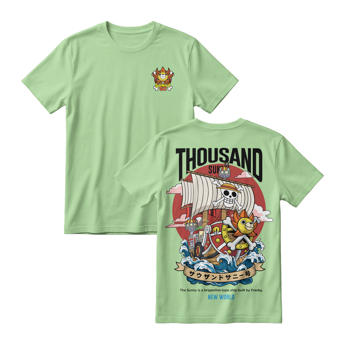 Anime One Piece Thousand Sunny Short Sleeve Tee - RZM016