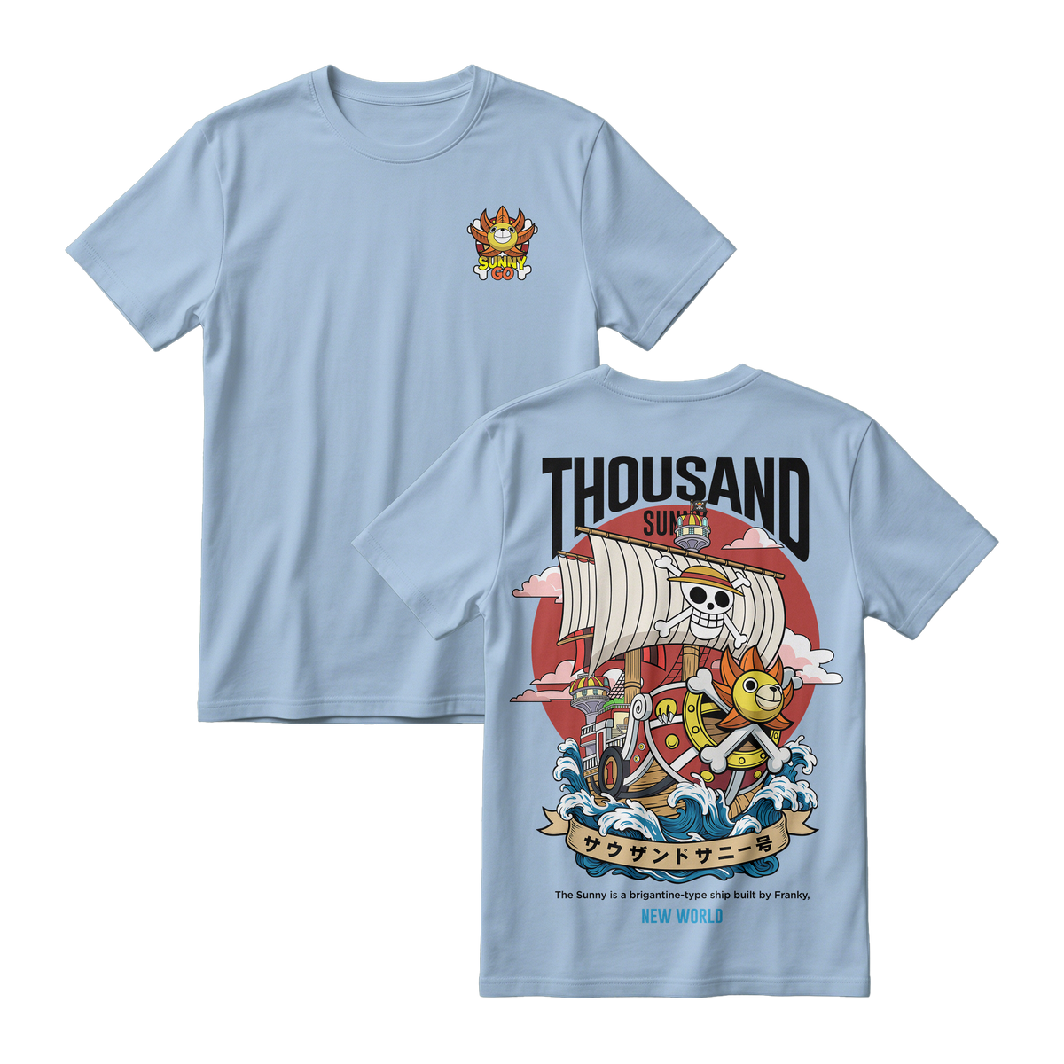 Anime One Piece Thousand Sunny Short Sleeve Tee - RZM016