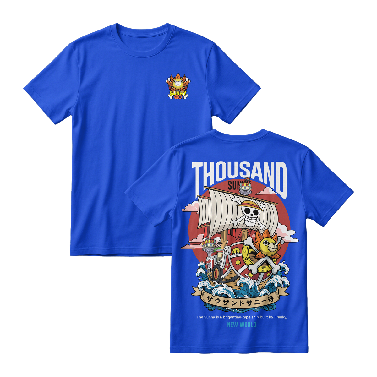 Anime One Piece Thousand Sunny Short Sleeve Tee - RZM016