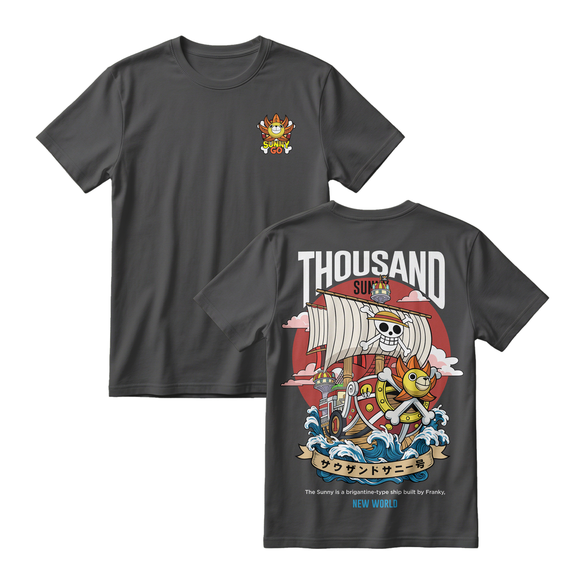 Anime One Piece Thousand Sunny Short Sleeve Tee - RZM016