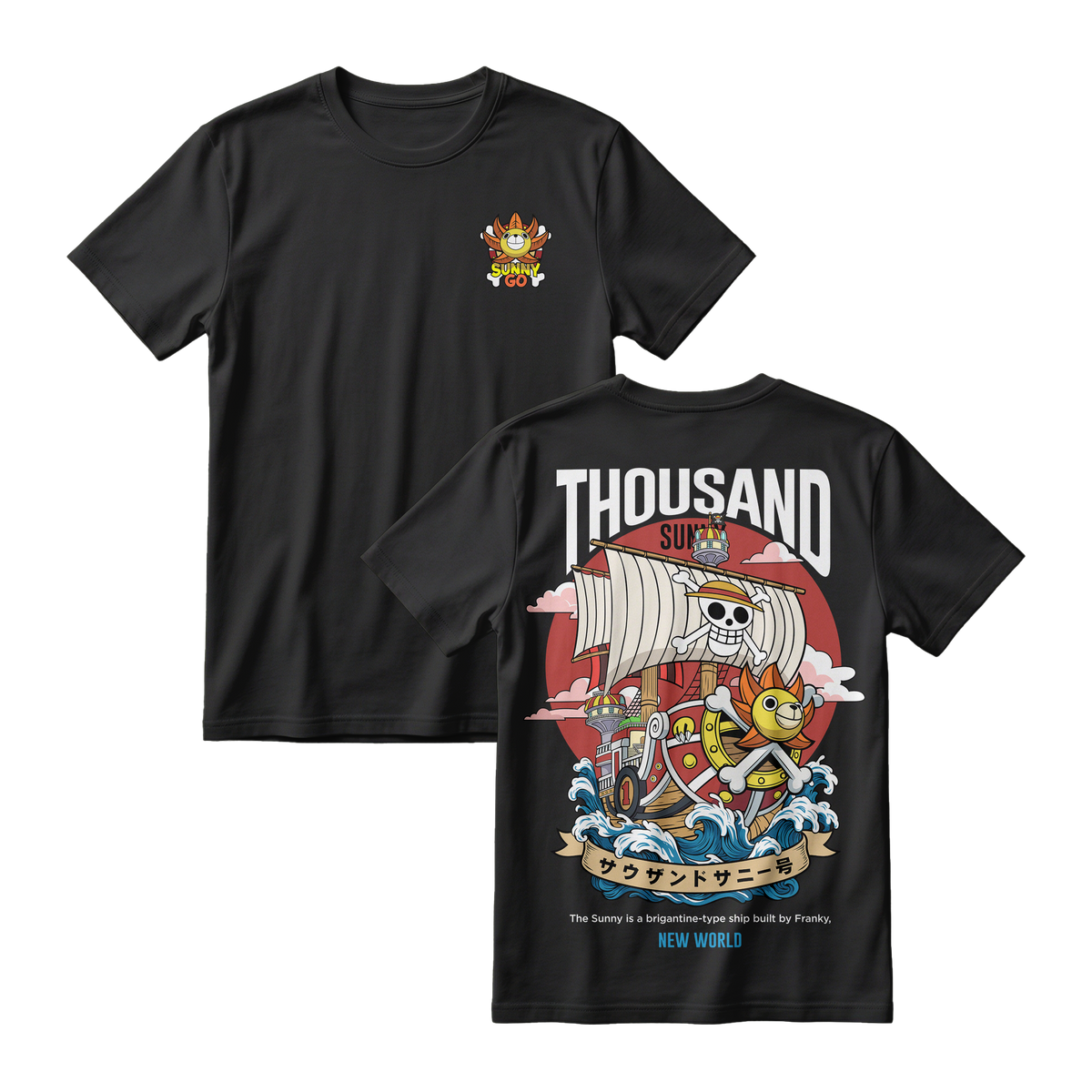 Anime One Piece Thousand Sunny Short Sleeve Tee - RZM016