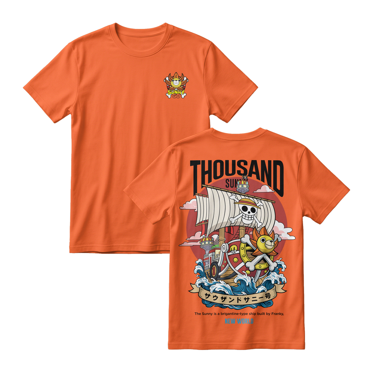Anime One Piece Thousand Sunny Short Sleeve Tee - RZM016