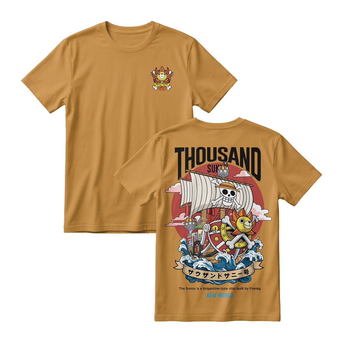 Anime One Piece Thousand Sunny Short Sleeve Tee - RZM016
