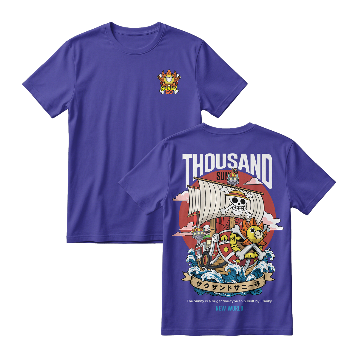 Anime One Piece Thousand Sunny Short Sleeve Tee - RZM016