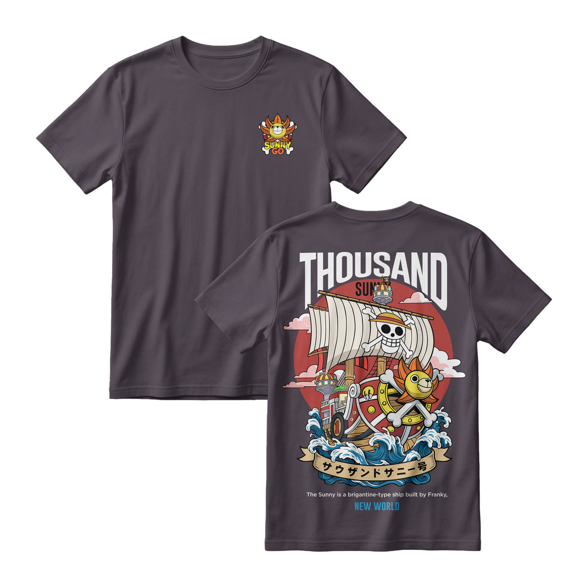Anime One Piece Thousand Sunny Short Sleeve Tee - RZM016