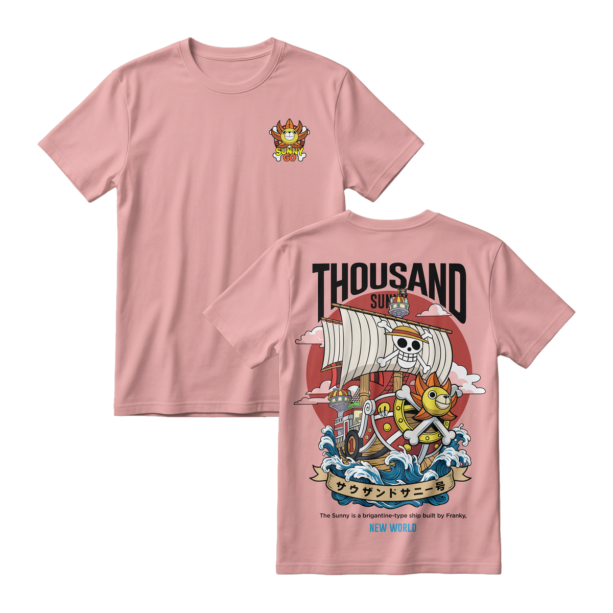 Anime One Piece Thousand Sunny Short Sleeve Tee - RZM016