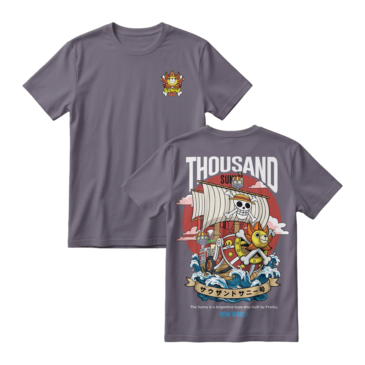 Anime One Piece Thousand Sunny Short Sleeve Tee - RZM016