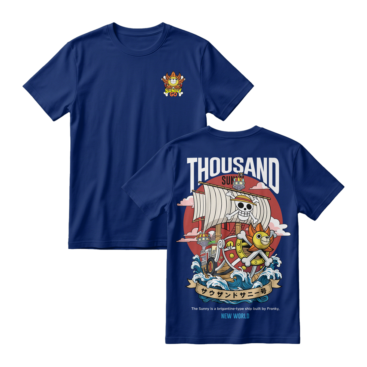 Anime One Piece Thousand Sunny Short Sleeve Tee - RZM016