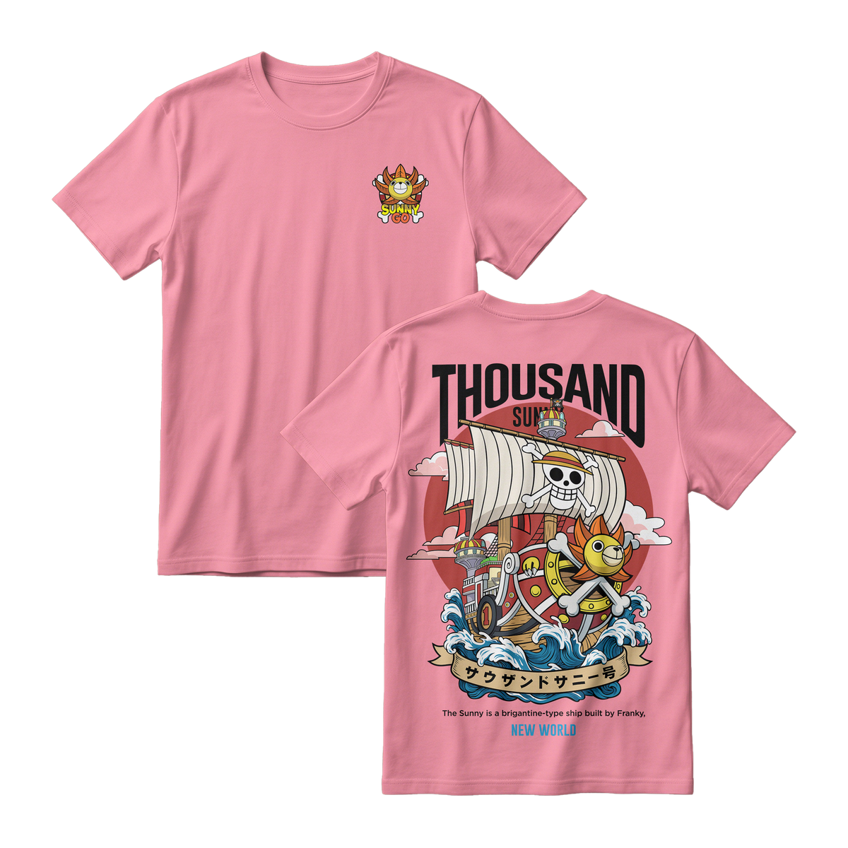 Anime One Piece Thousand Sunny Short Sleeve Tee - RZM016