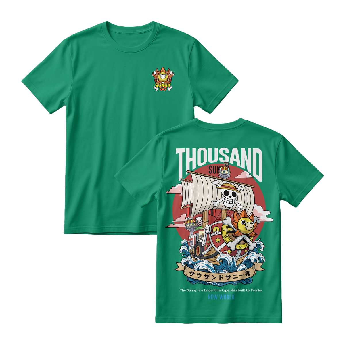 Anime One Piece Thousand Sunny Short Sleeve Tee - RZM016