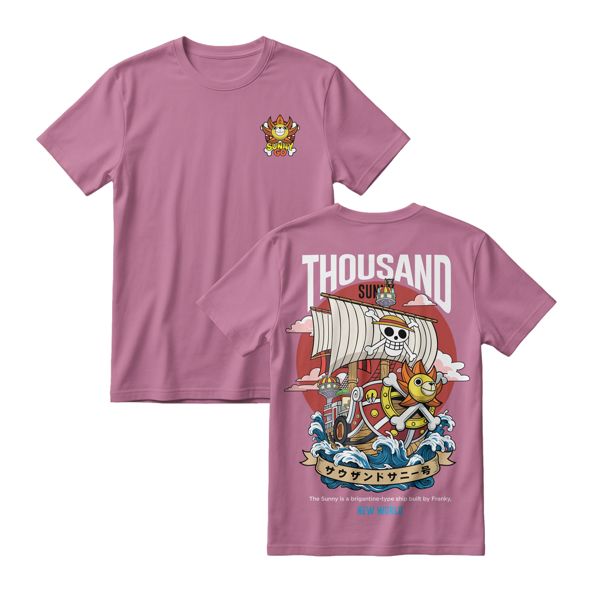 Anime One Piece Thousand Sunny Short Sleeve Tee - RZM016