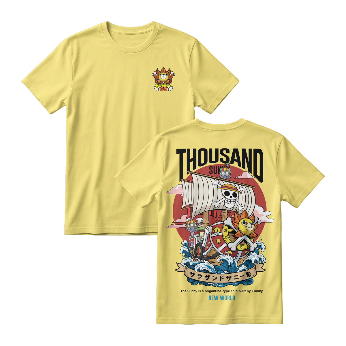 Anime One Piece Thousand Sunny Short Sleeve Tee - RZM016