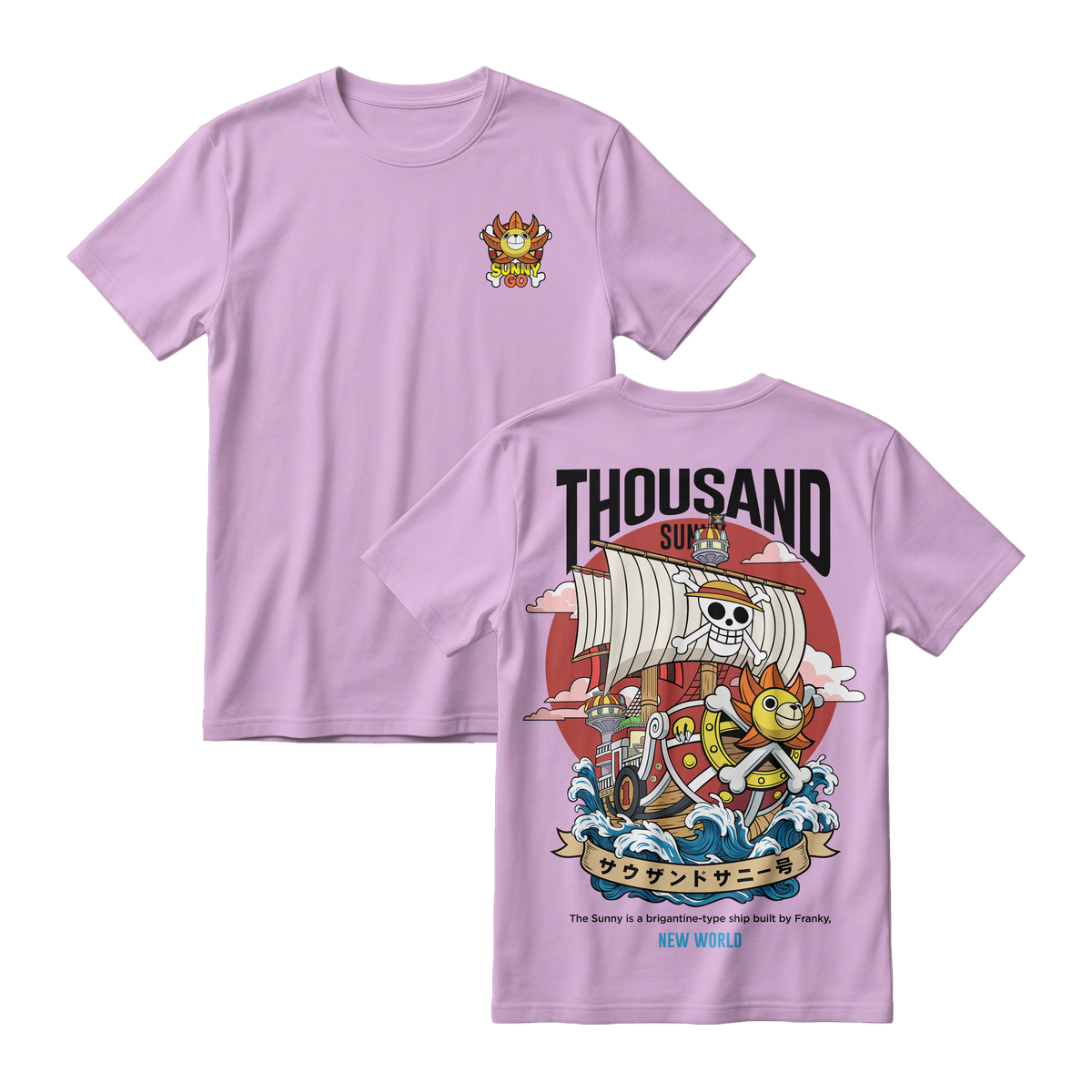 Anime One Piece Thousand Sunny Short Sleeve Tee - RZM016