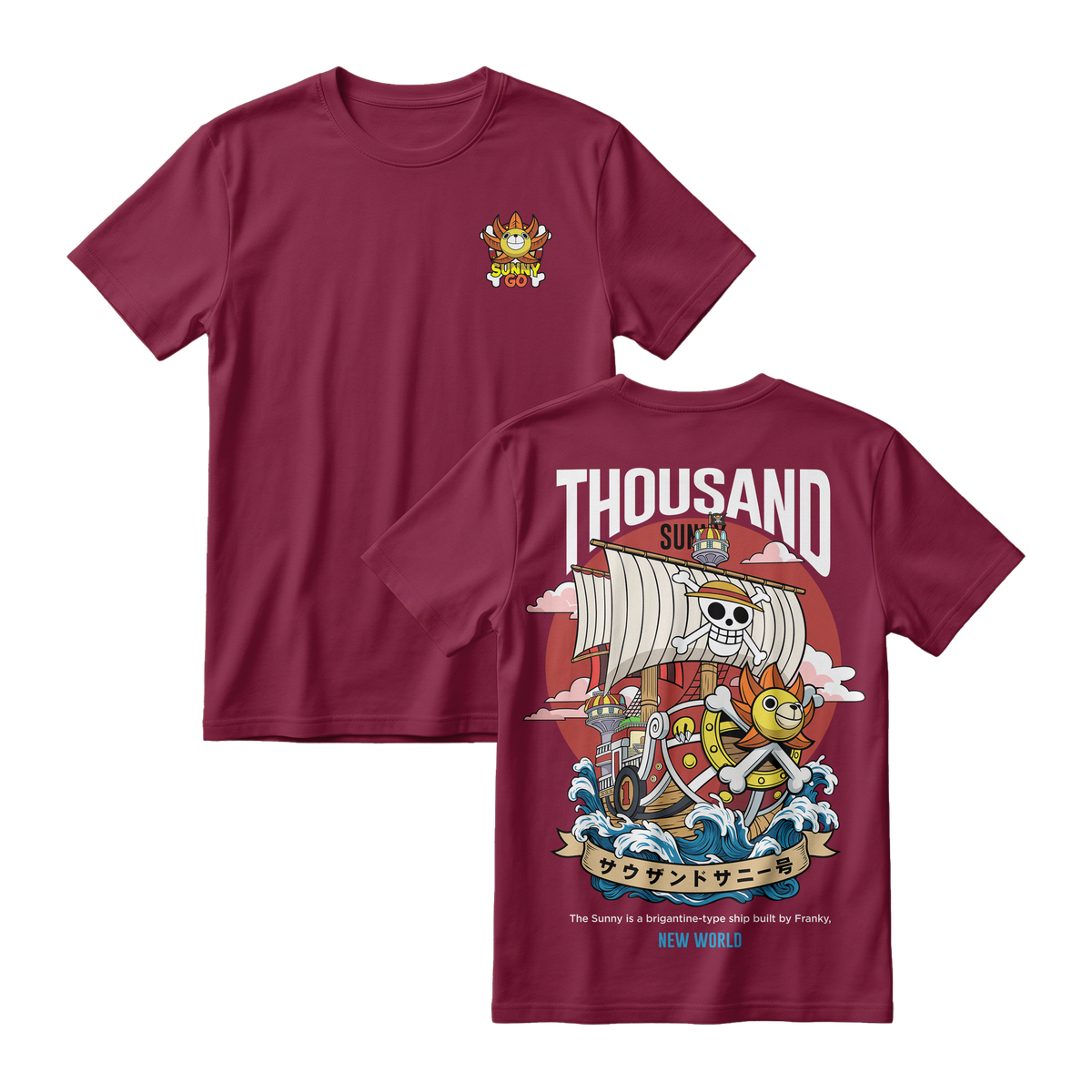Anime One Piece Thousand Sunny Short Sleeve Tee - RZM016