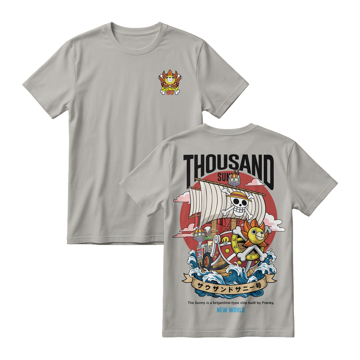 Anime One Piece Thousand Sunny Short Sleeve Tee - RZM016
