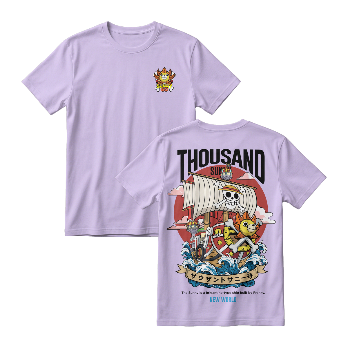 Anime One Piece Thousand Sunny Short Sleeve Tee - RZM016