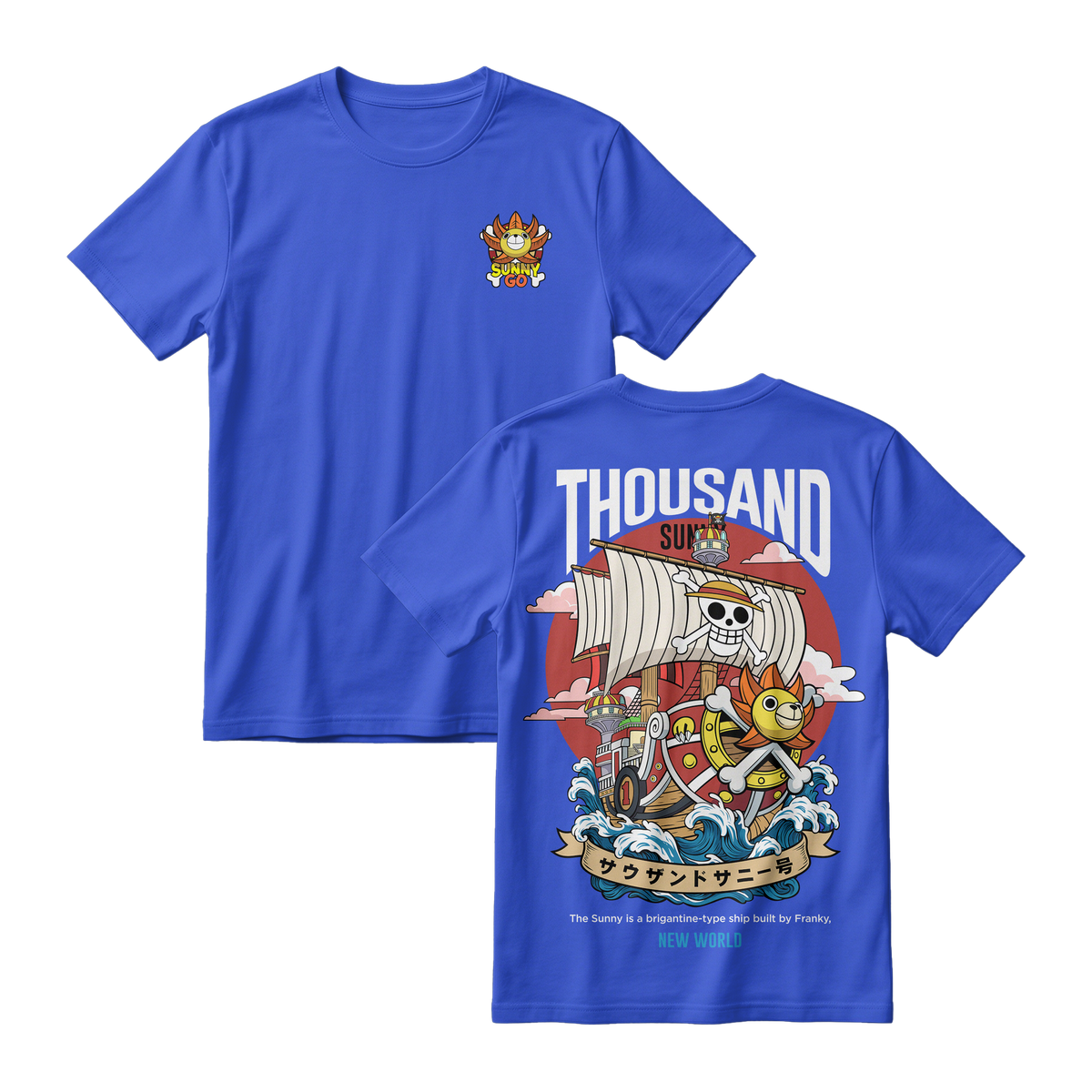 Anime One Piece Thousand Sunny Short Sleeve Tee - RZM016