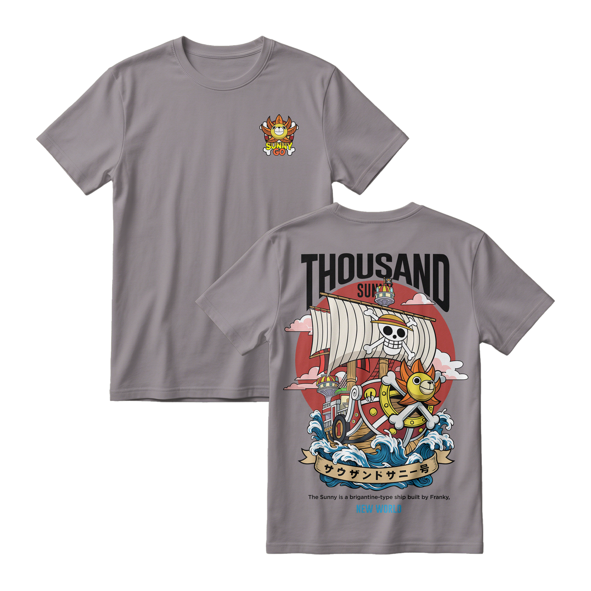 Anime One Piece Thousand Sunny Short Sleeve Tee - RZM016