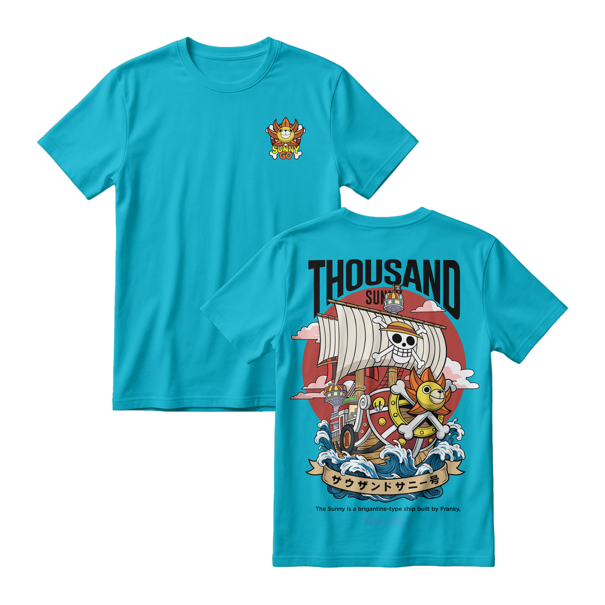 Anime One Piece Thousand Sunny Short Sleeve Tee - RZM016
