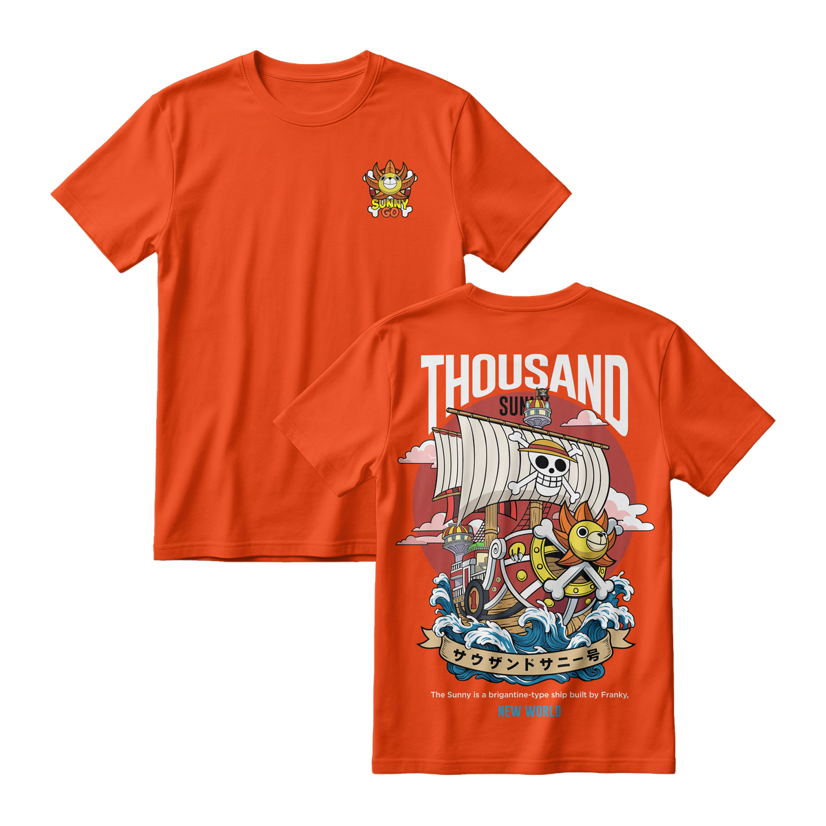 Anime One Piece Thousand Sunny Short Sleeve Tee - RZM016