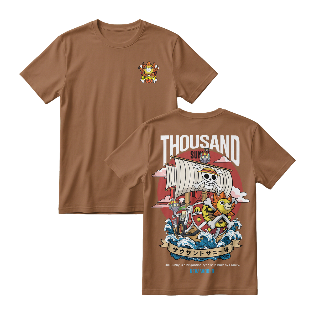 Anime One Piece Thousand Sunny Short Sleeve Tee - RZM016