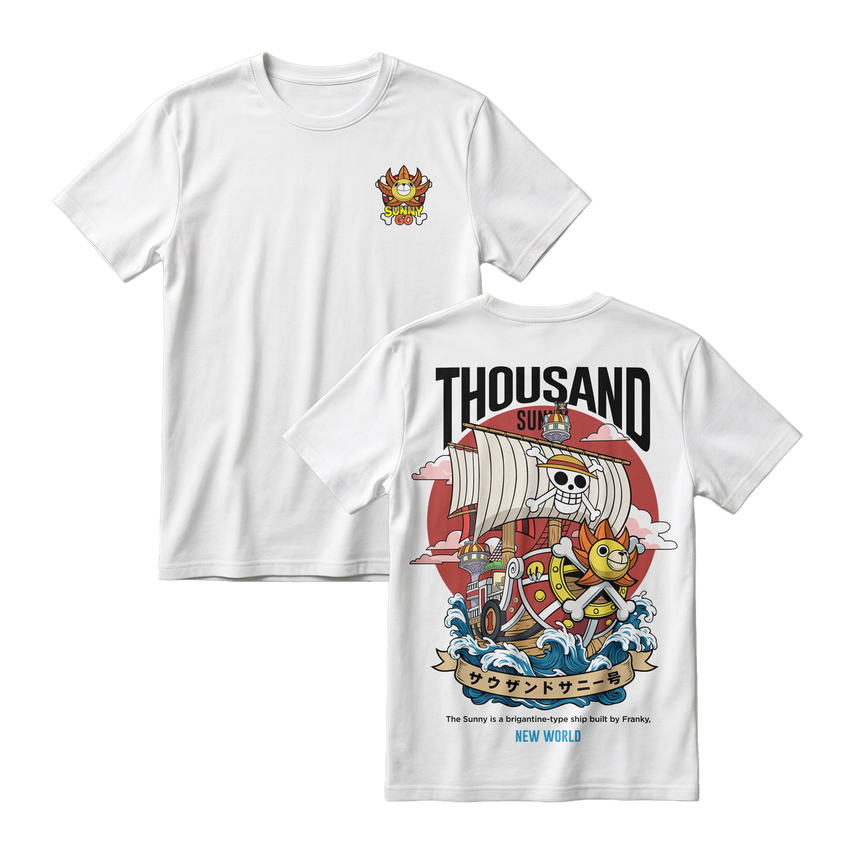Anime One Piece Thousand Sunny Short Sleeve Tee - RZM016