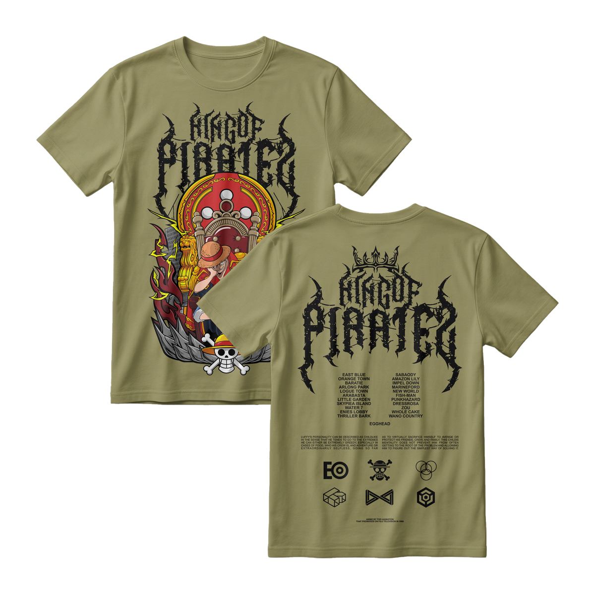Anime One Piece Monkey D. Luffy King Of Pirates Short Sleeve Tee - RZM019