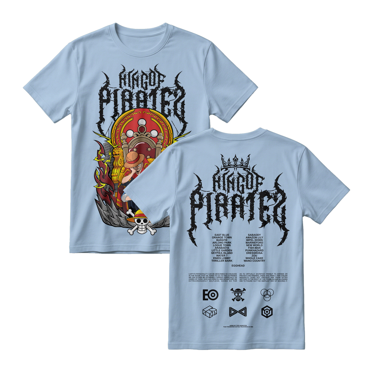 Anime One Piece Monkey D. Luffy King Of Pirates Short Sleeve Tee - RZM019