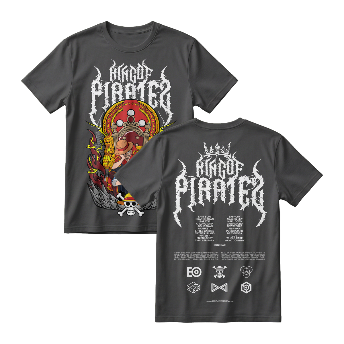 Anime One Piece Monkey D. Luffy King Of Pirates Short Sleeve Tee - RZM019