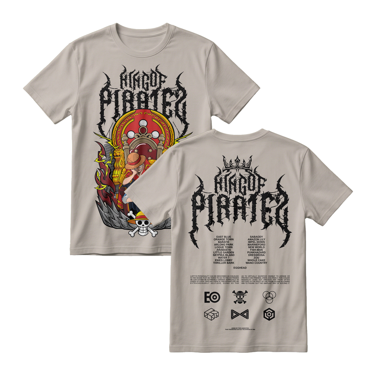 Anime One Piece Monkey D. Luffy King Of Pirates Short Sleeve Tee - RZM019