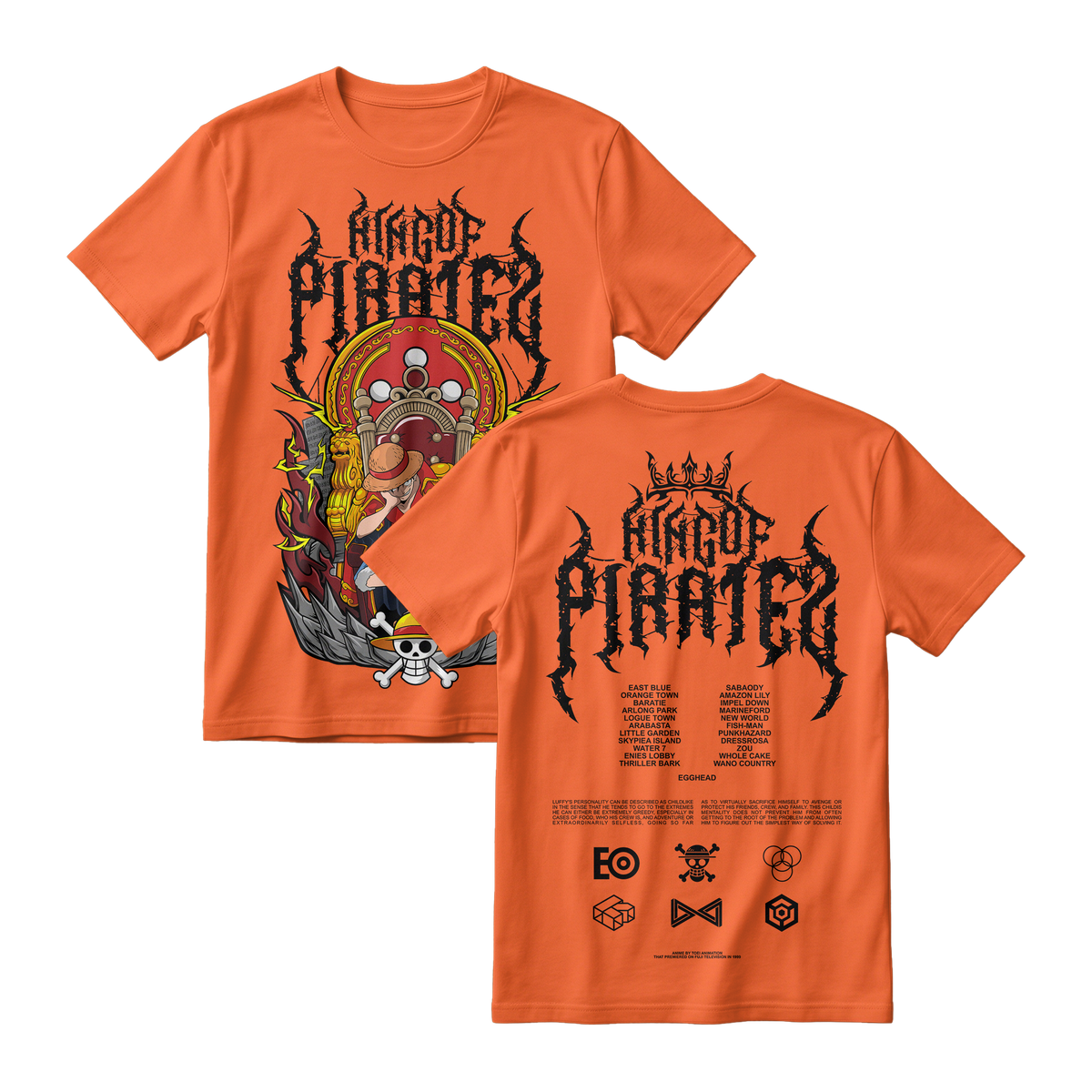 Anime One Piece Monkey D. Luffy King Of Pirates Short Sleeve Tee - RZM019