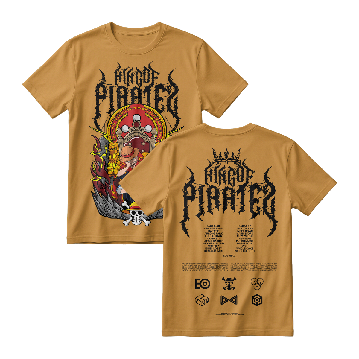 Anime One Piece Monkey D. Luffy King Of Pirates Short Sleeve Tee - RZM019