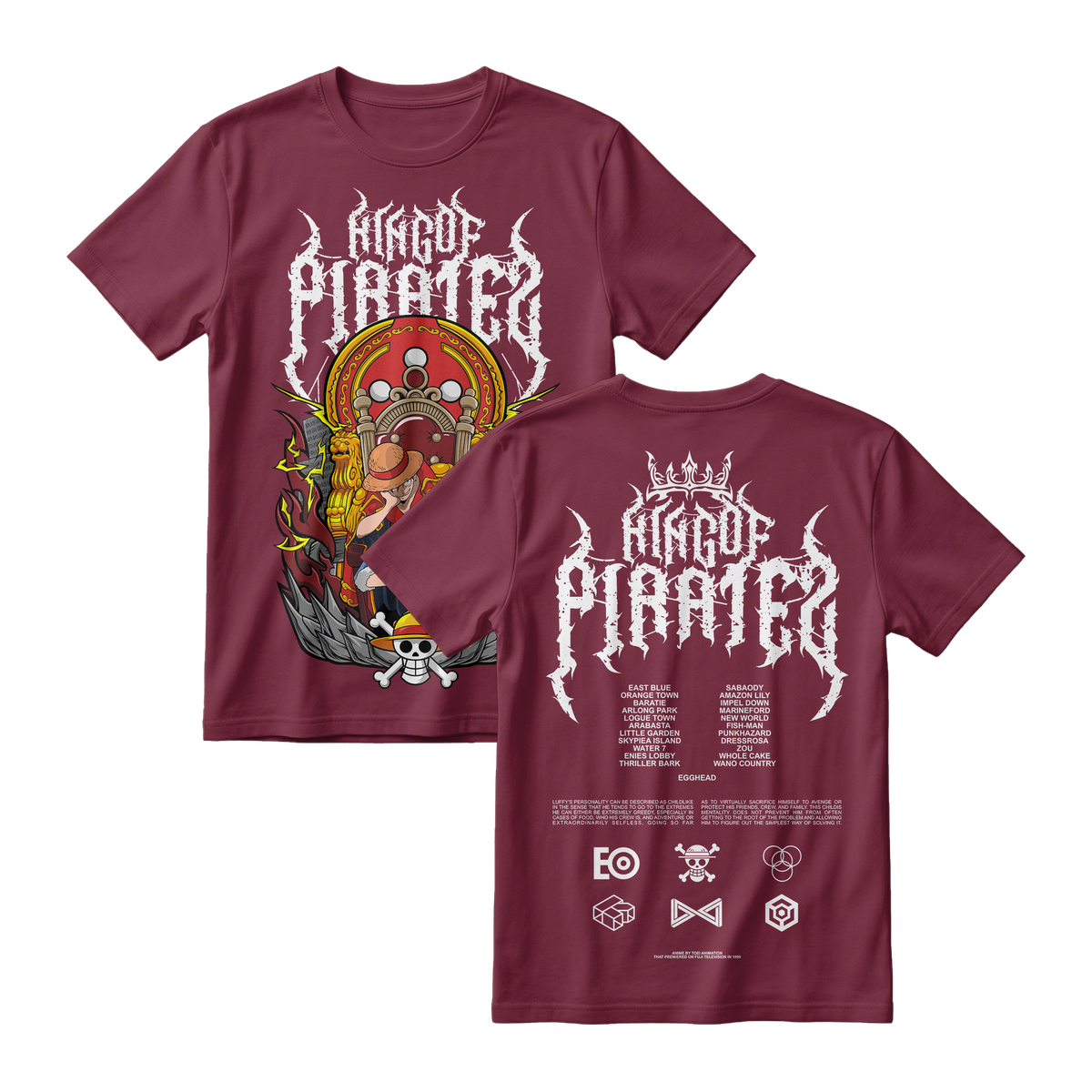 Anime One Piece Monkey D. Luffy King Of Pirates Short Sleeve Tee - RZM019