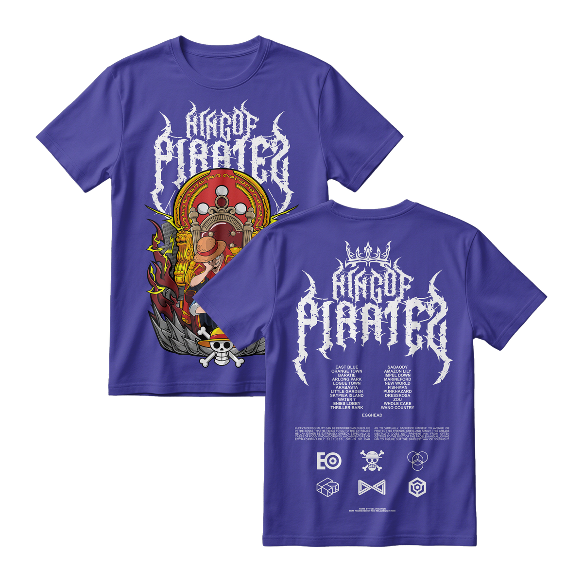 Anime One Piece Monkey D. Luffy King Of Pirates Short Sleeve Tee - RZM019