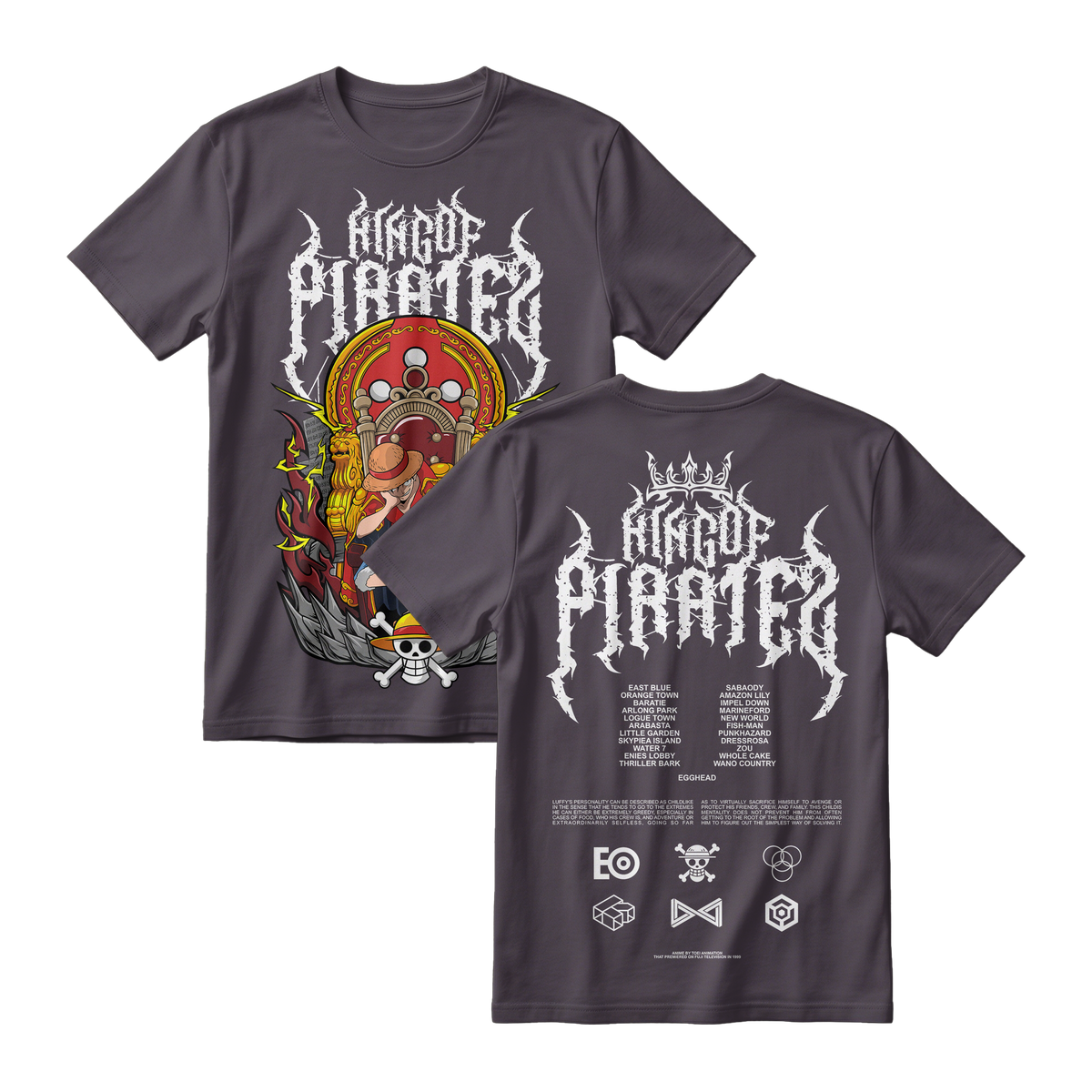 Anime One Piece Monkey D. Luffy King Of Pirates Short Sleeve Tee - RZM019