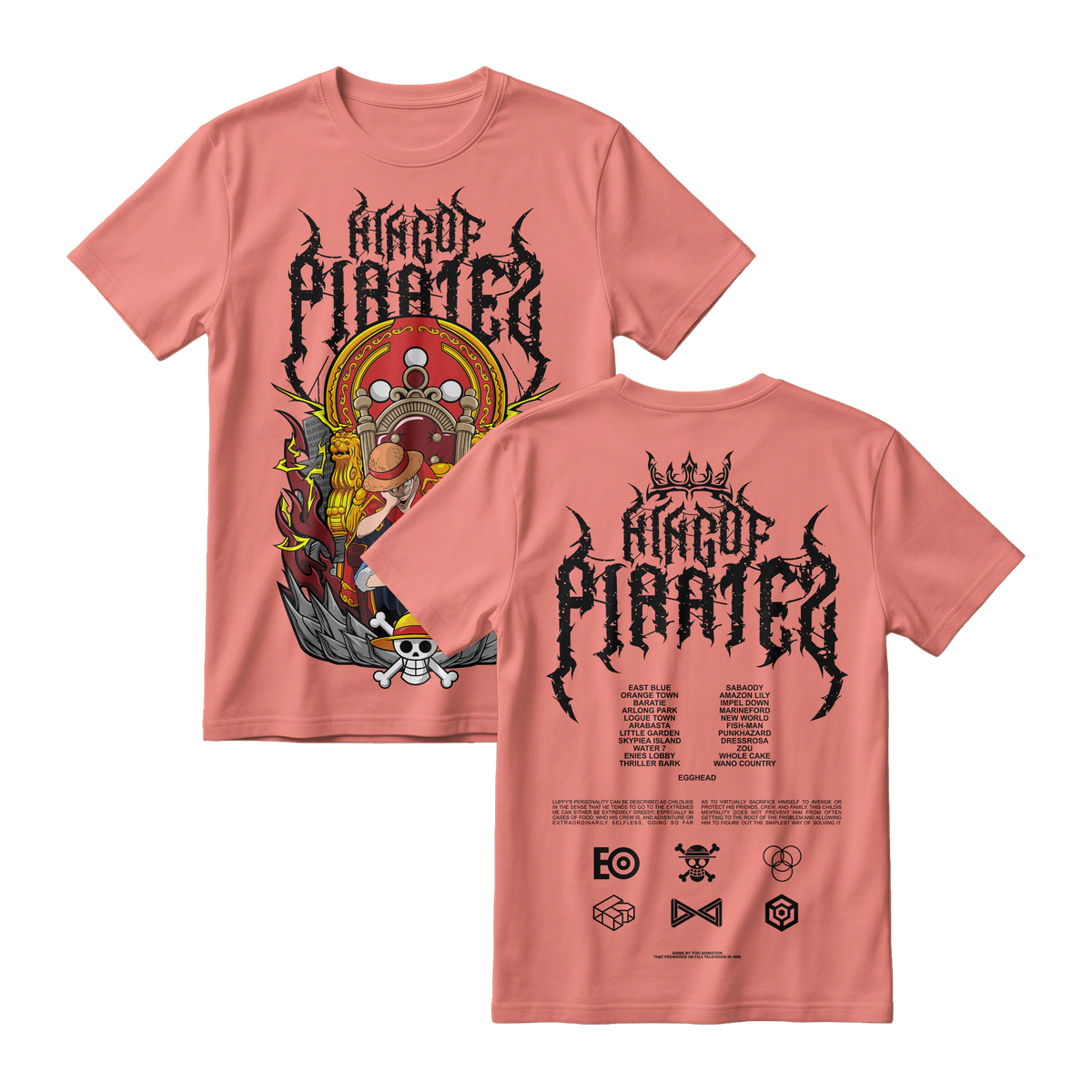 Anime One Piece Monkey D. Luffy King Of Pirates Short Sleeve Tee - RZM019
