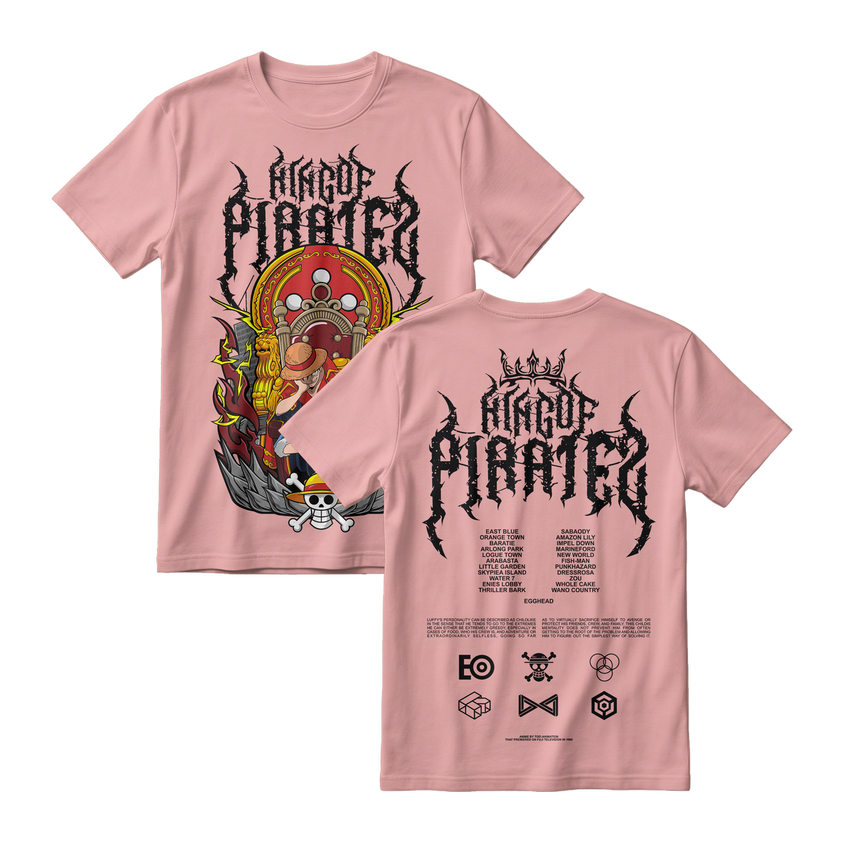 Anime One Piece Monkey D. Luffy King Of Pirates Short Sleeve Tee - RZM019