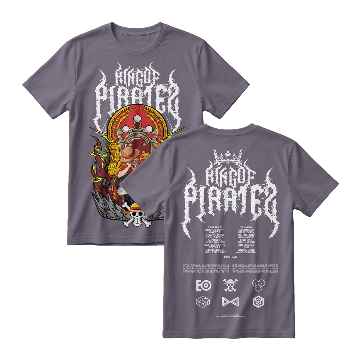Anime One Piece Monkey D. Luffy King Of Pirates Short Sleeve Tee - RZM019