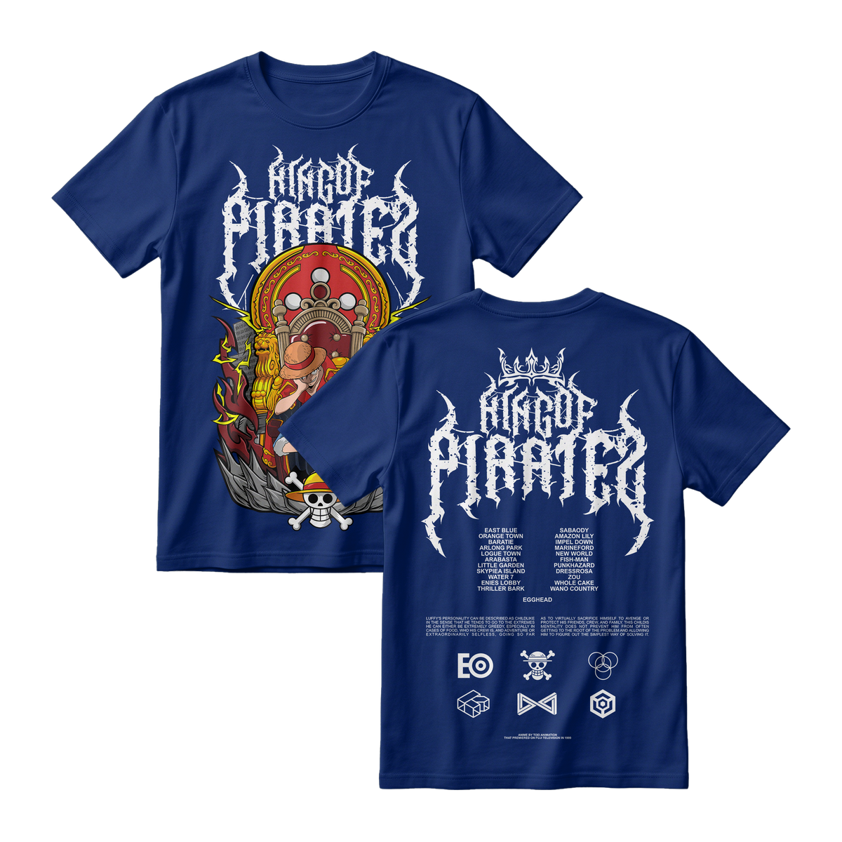 Anime One Piece Monkey D. Luffy King Of Pirates Short Sleeve Tee - RZM019