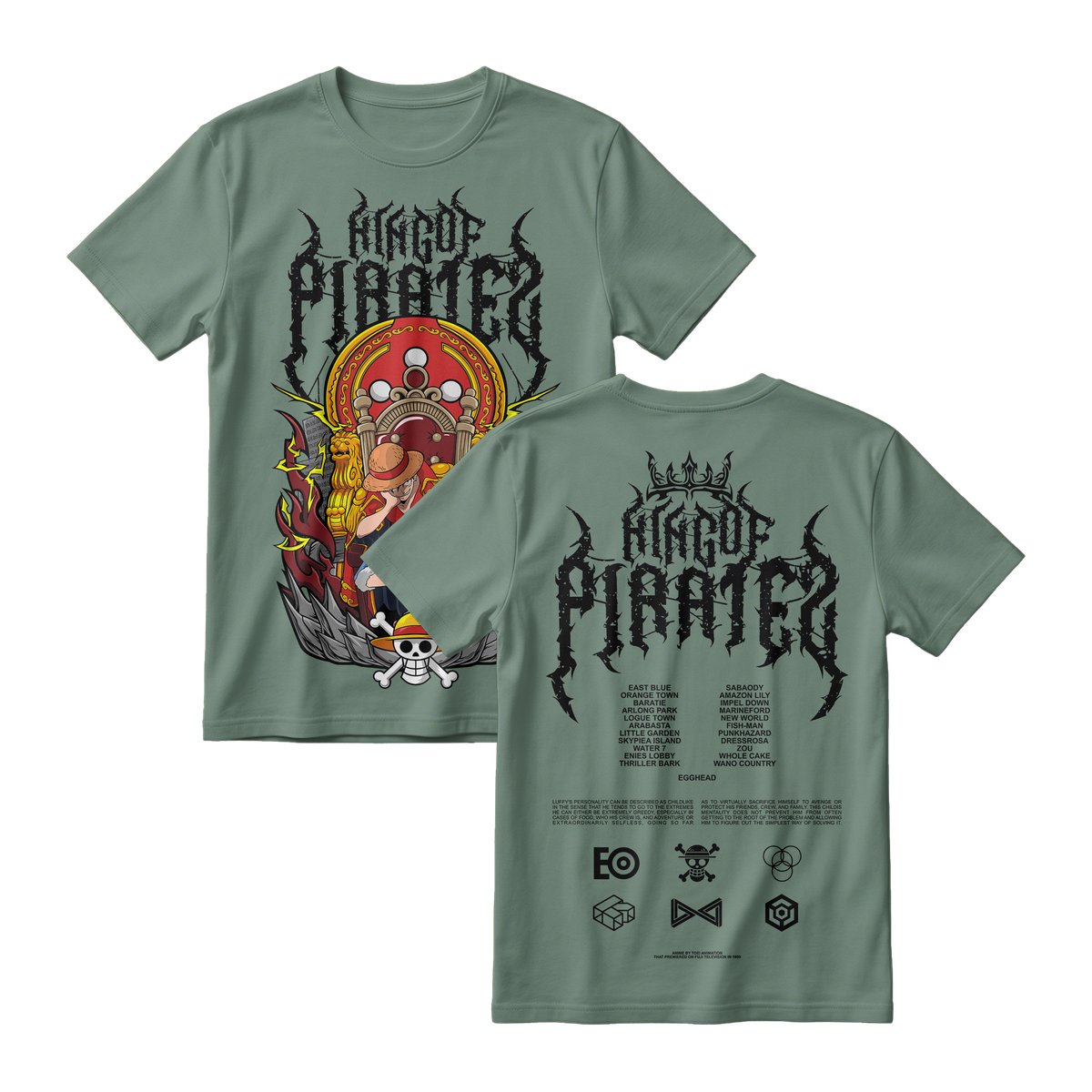 Anime One Piece Monkey D. Luffy King Of Pirates Short Sleeve Tee - RZM019