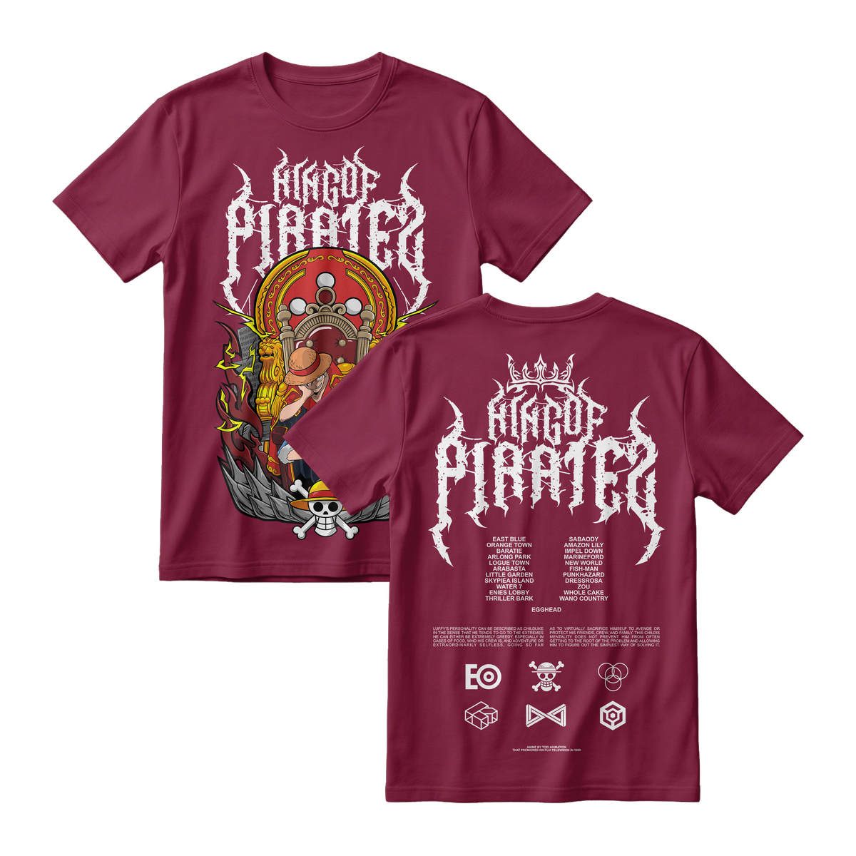 Anime One Piece Monkey D. Luffy King Of Pirates Short Sleeve Tee - RZM019