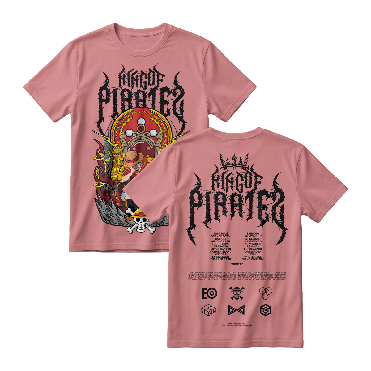 Anime One Piece Monkey D. Luffy King Of Pirates Short Sleeve Tee - RZM019