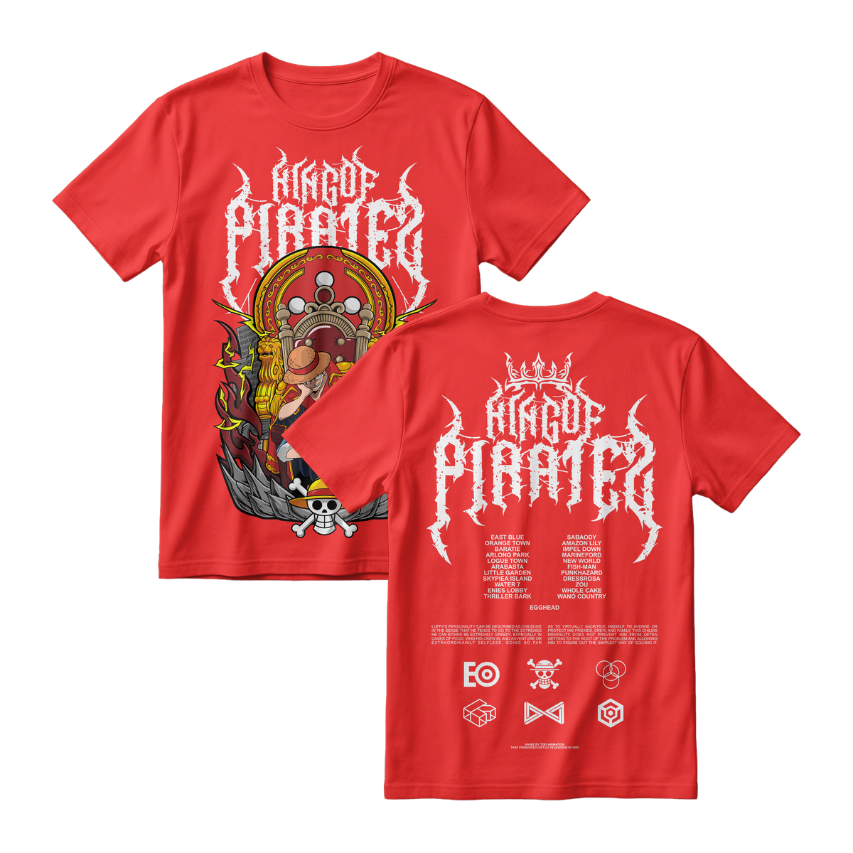 Anime One Piece Monkey D. Luffy King Of Pirates Short Sleeve Tee - RZM019