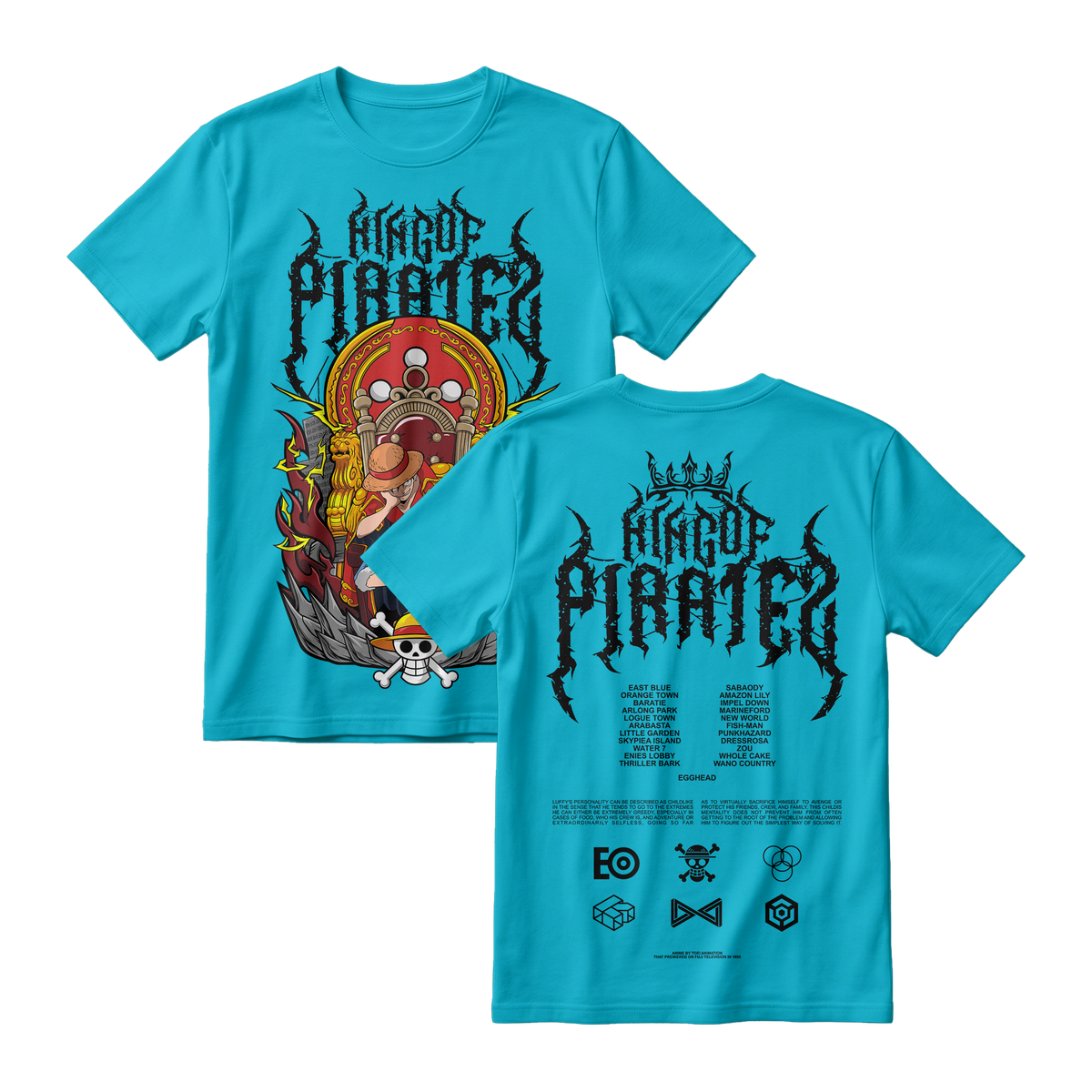 Anime One Piece Monkey D. Luffy King Of Pirates Short Sleeve Tee - RZM019