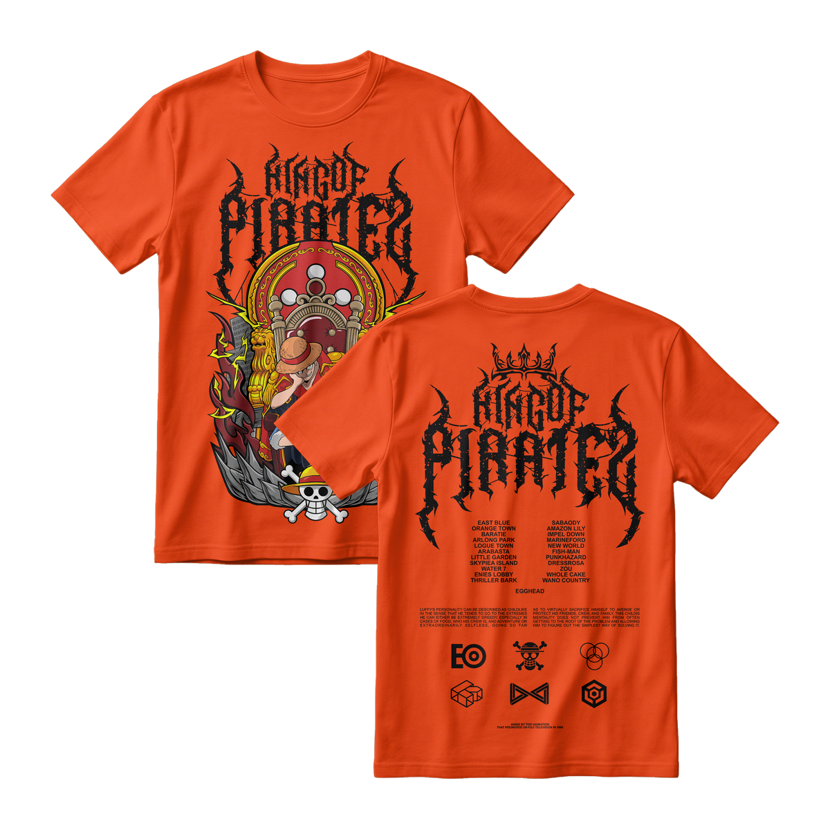 Anime One Piece Monkey D. Luffy King Of Pirates Short Sleeve Tee - RZM019