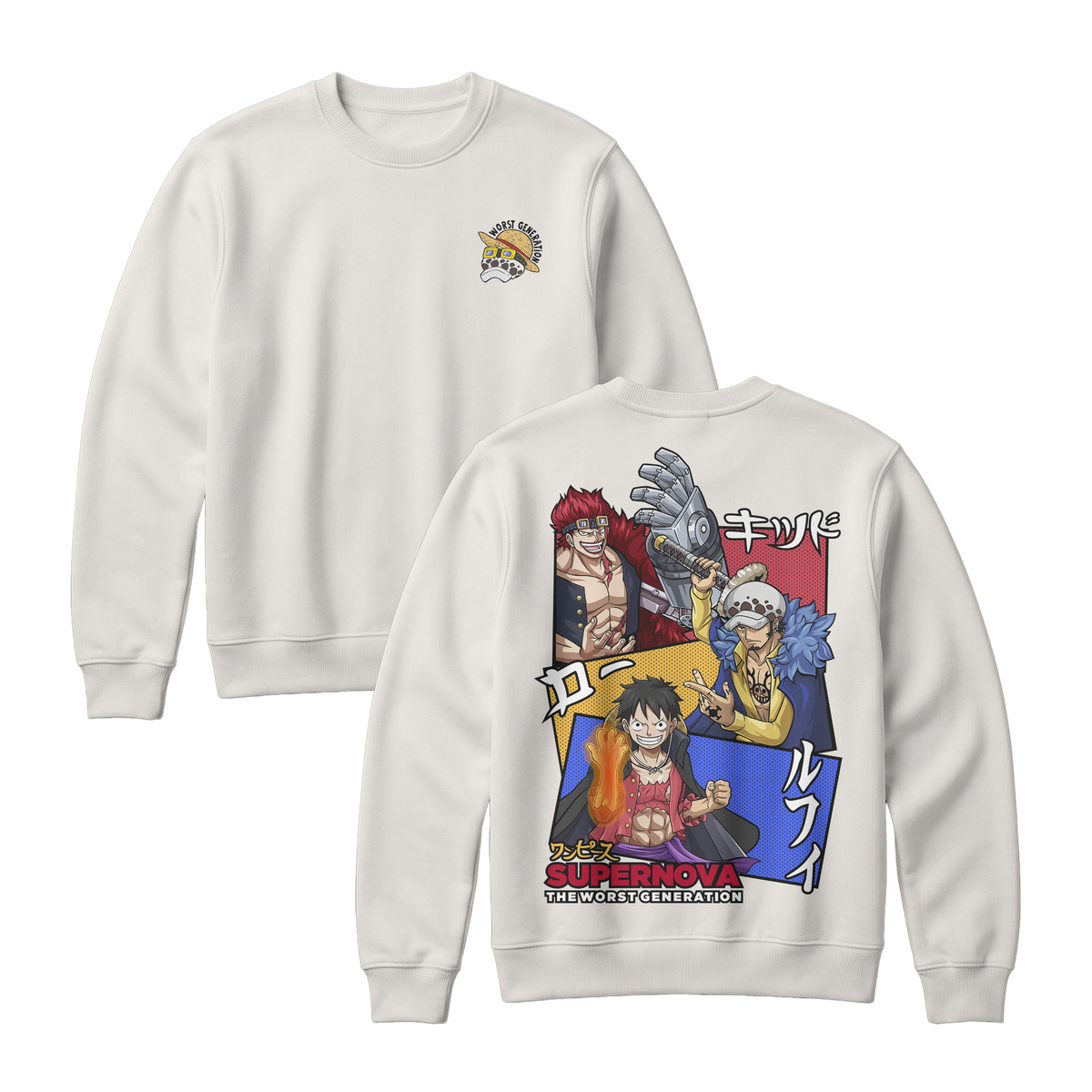 Anime One Piece Supernova The Worst Generation Sweatshirt - RZM007