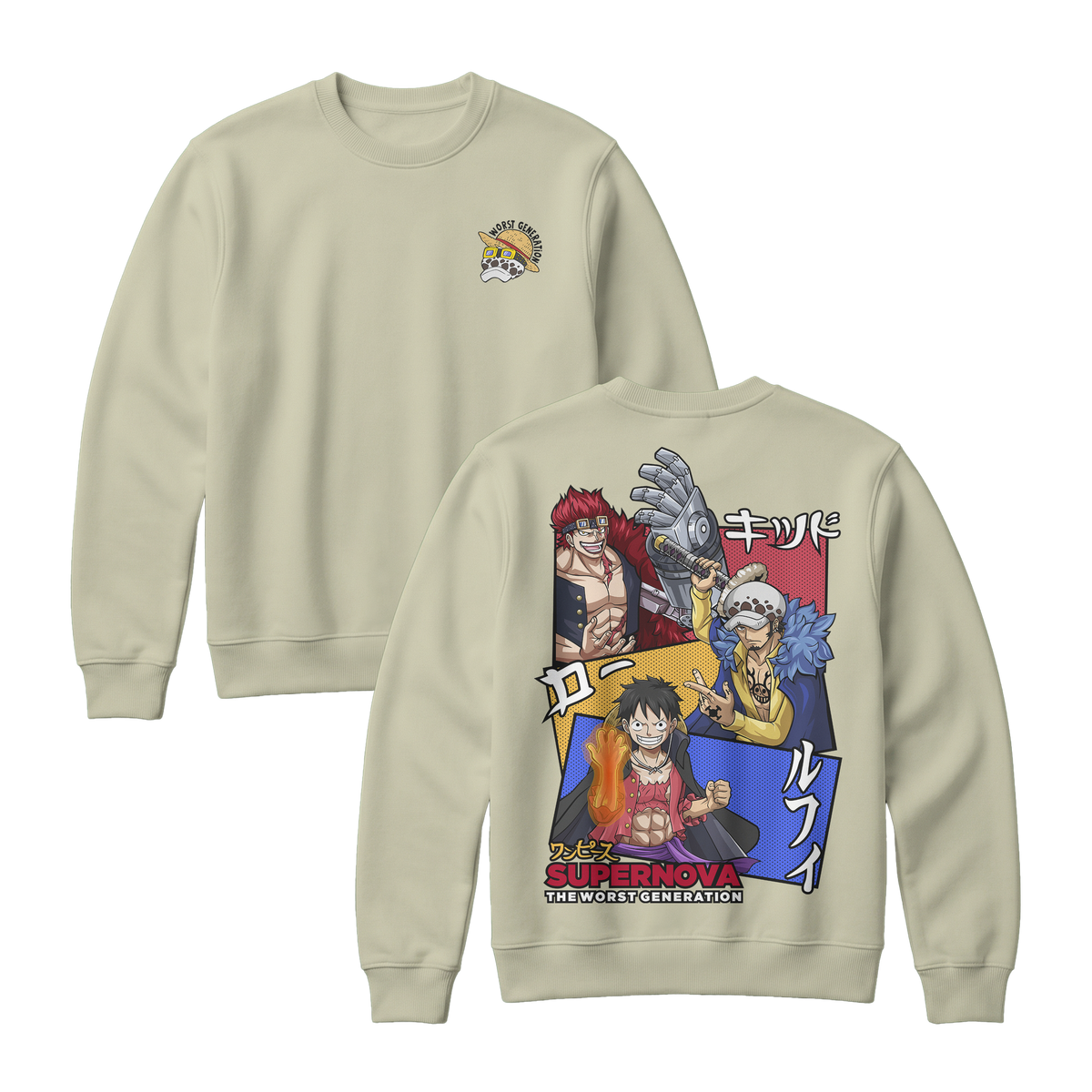 Anime One Piece Supernova The Worst Generation Sweatshirt - RZM007