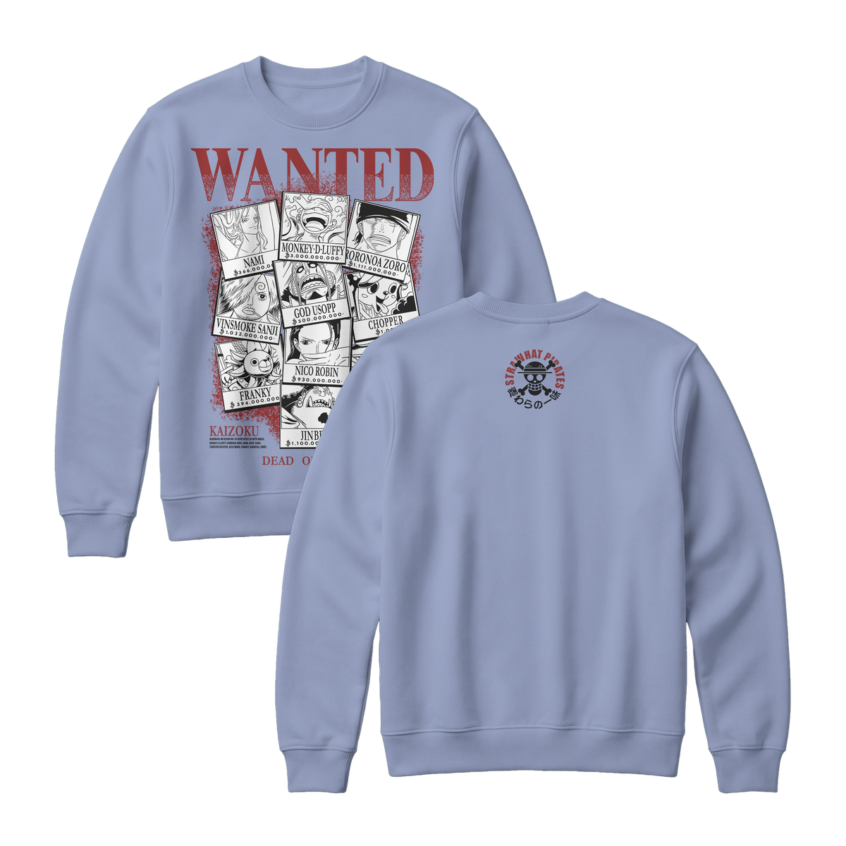 Anime One Piece Wanted Mugiwara Crew Sweatshirt - RZM008